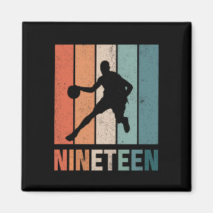 19th Birthday Retro Basketball Lovers 19 Years Old Magnet