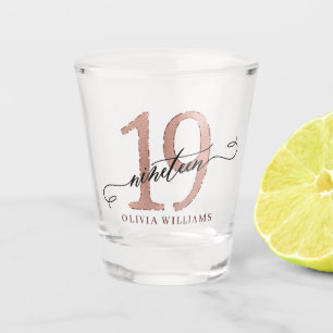 19th Birthday Rose Gold  Shot Glass