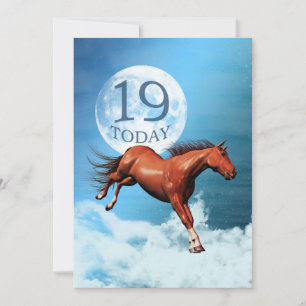 19th birthday Spirit horse party invitation