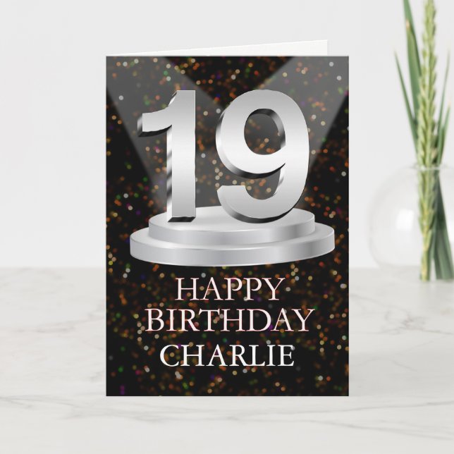 19th Birthday Spotlights Add A Name Card (Front)