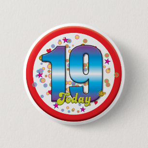 19th Birthday Today v2 6 Cm Round Badge