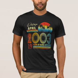 19th Birthday Vintage April 2003 19 Years Old T-Shirt