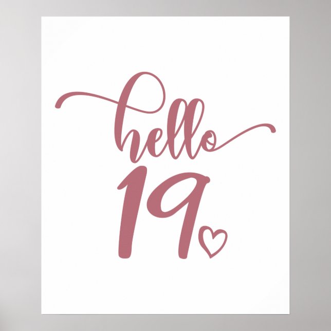 19th Birthday Women Hello 19 Cute 19 Years Old Poster (Front)