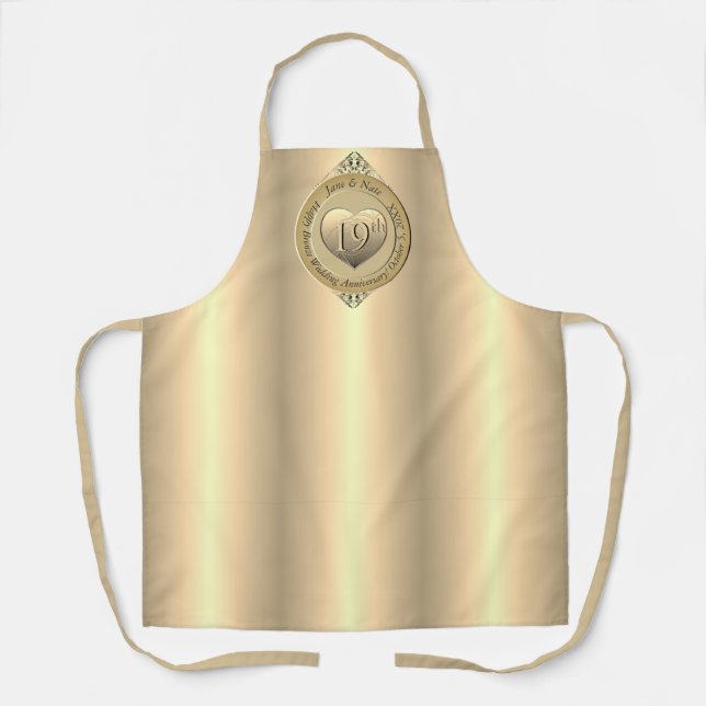 19th Bronze Anniversary All-Over Print Apron (Front)