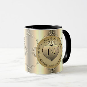 19th Bronze Colour Wedding Anniversary Mug