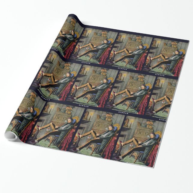 19th C. Bachelorhood Wrapping Paper (Unrolled)