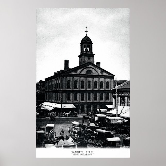 19th C. Fanueil Hall, Boston Massachusetts Poster (Front)