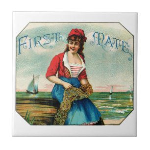 19th C. First Mate Cigars Ceramic Tile