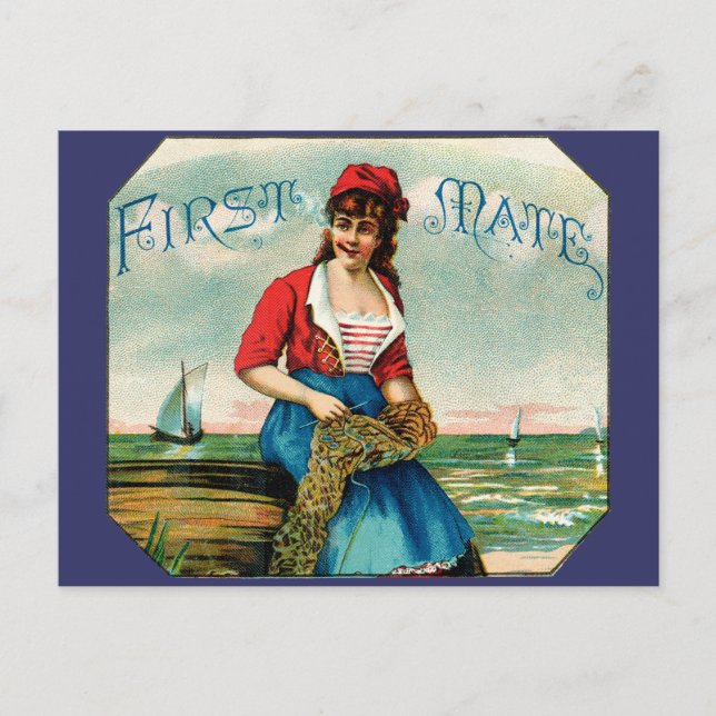 19th C. First Mate Cigars Postcard (Front)