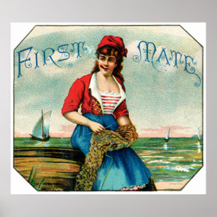 19th C. First Mate Cigars Poster