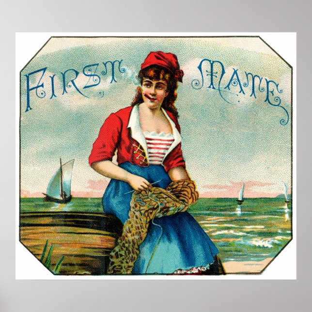 19th C. First Mate Cigars Poster (Front)