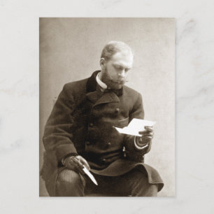 19th C. Gent reading a letter Postcard