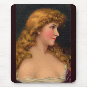 19th century beautiful woman mouse pad