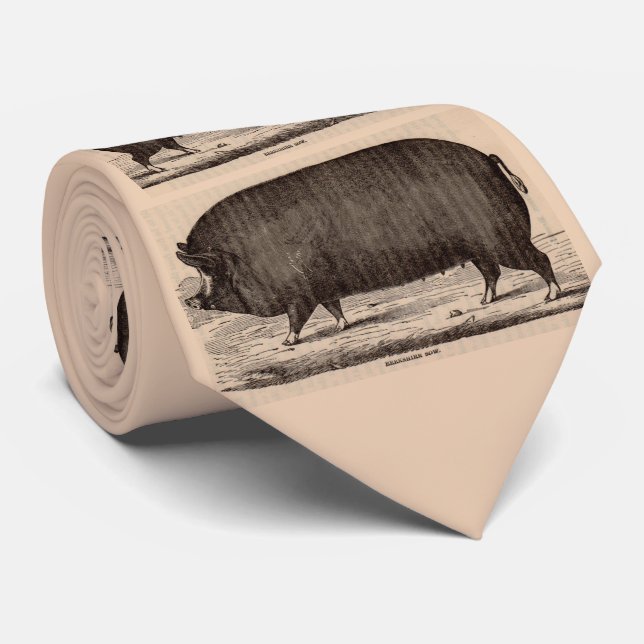 19th century Berkshire sow print no. 1 Tie (Rolled)