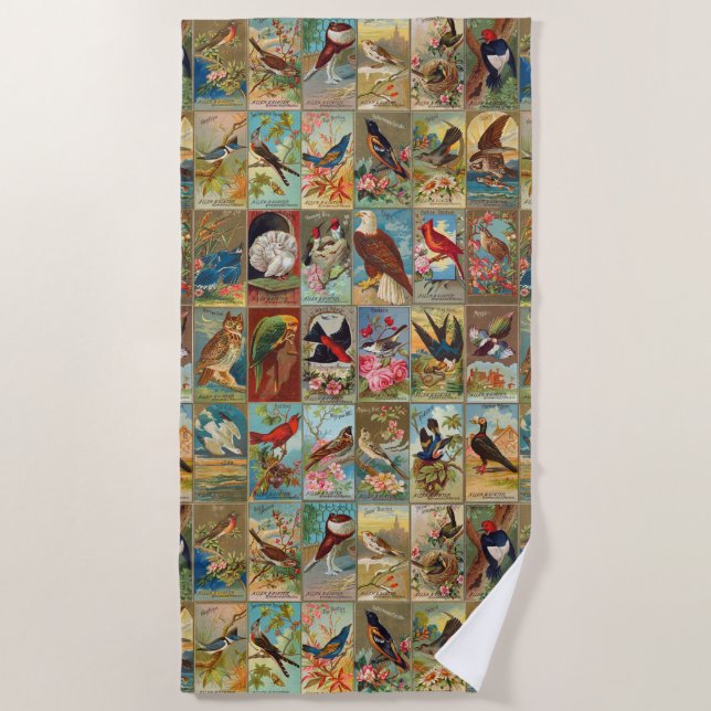 19th Century Birds of America Beach Towel (Front)
