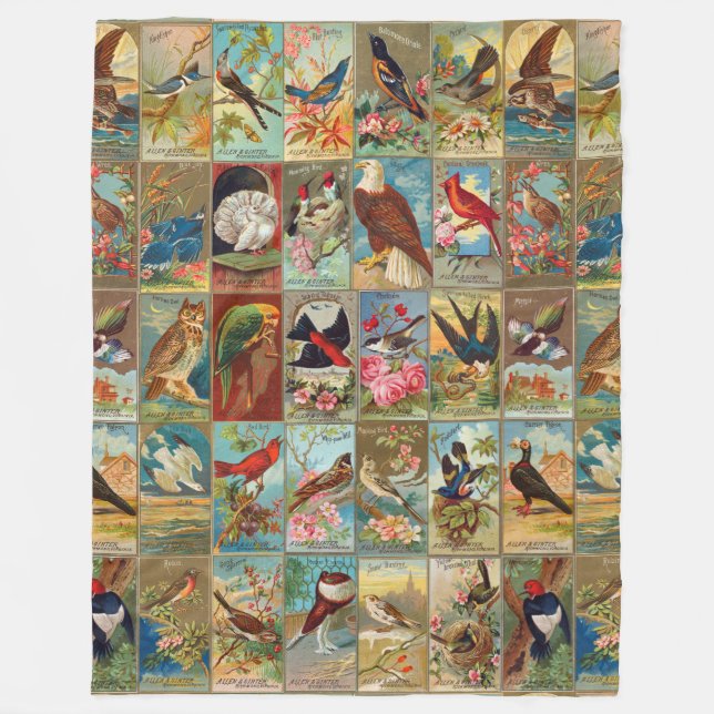 19th Century Birds of America Illustrations Fleece Blanket (Front)