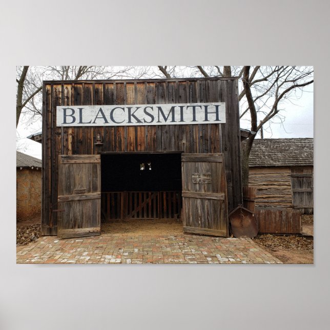 19th Century Blacksmith Shop in Buffalo Gap, Texas Poster (Front)