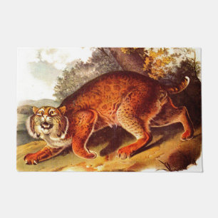 19th century bobcat print doormat