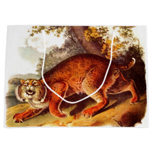 19th century bobcat print large gift bag