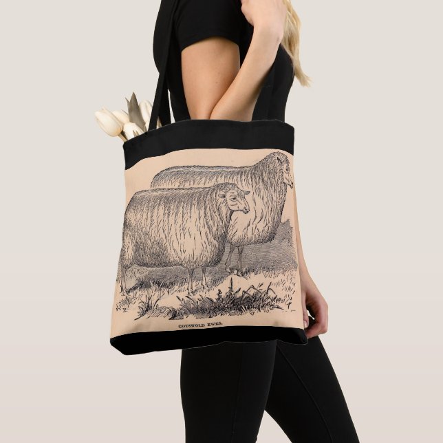 19th century Cotswold ewes print Tote Bag (Close Up)