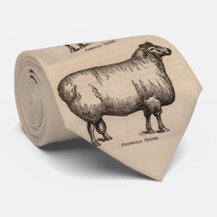 19th century Cotswold sheep print Tie
