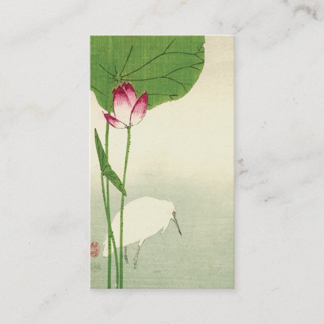 19th Century Japanese Bird Business Card (Front)