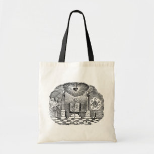 19th Century Masonic Blockcut engraving Tote Bag