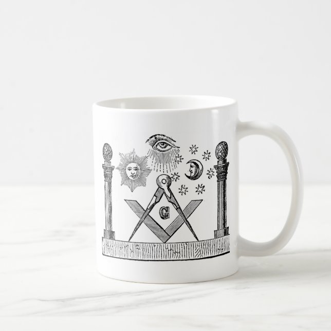 19th Century Masonic G Kenning Blockcut engraving Coffee Mug (Right)