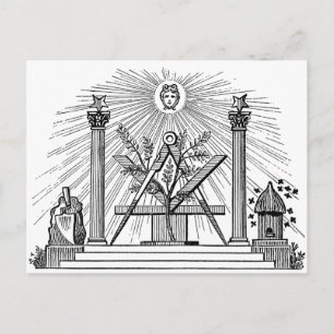 19th Century Masonic G Kenning Blockcut engraving Postcard