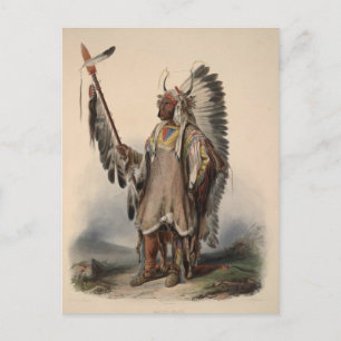 19th Century Native Amercan Chief Reprint Postcar Postcard