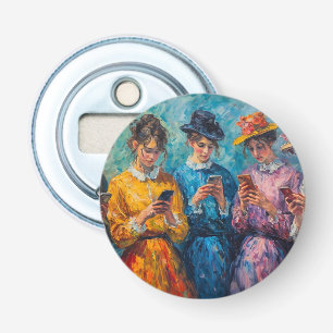 19th Century People Using Smartphones Bottle Opener