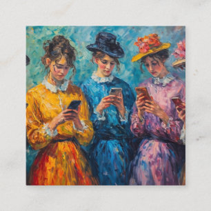 19th Century People Using Smartphones Enclosure Card