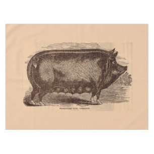 19th century pig print Berkshire sow no. 1 Tablecloth