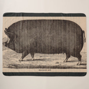 19th century pig print Berkshire sow no. 2 Sherpa Blanket