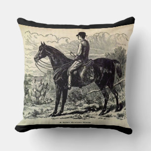 19th century print A Light Hunting Horse Cushion