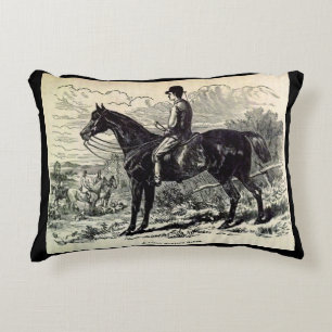 19th century print A Light Hunting Horse Decorative Cushion