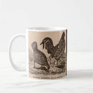 19th century print Bucks County fowls chickens Coffee Mug