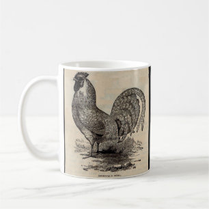 19th century print dominique fowl coffee mug