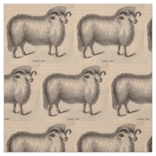 19th century print Dorset ram print Fabric