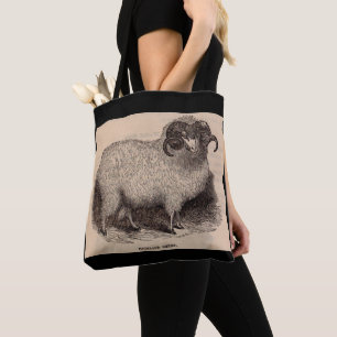 19th century print Highland sheep Tote Bag