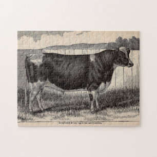19th century print Holstein bull Jigsaw Puzzle