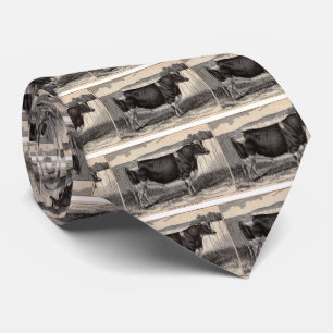 19th century print Holstein bull Tie