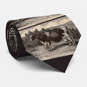 19th century print Holstein heifer Tie