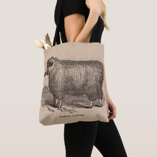 19th century print yearling Cotswold sheep Tote Bag
