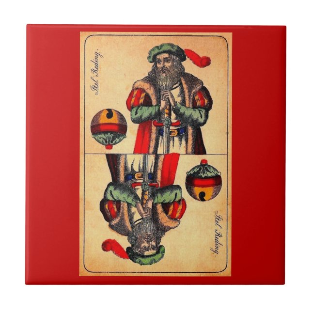 19th century tarot card no. 2 tile (Front)