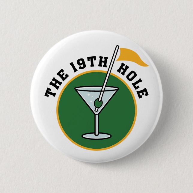 19th Hole 6 Cm Round Badge (Front)