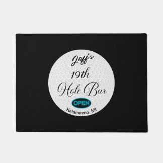 19th Hole Bar Personalised Golf Ball Design Bar Doormat