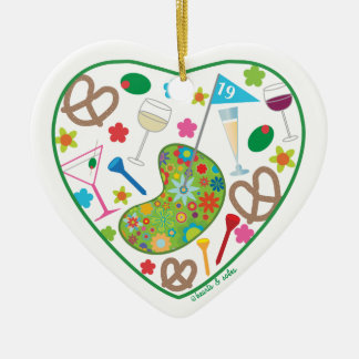 19th Hole Heart Ornament
