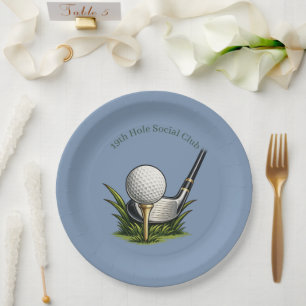 19th Hole Social Club Golf Party Paper Plates