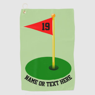 19th Hole Your Text Golf Towel